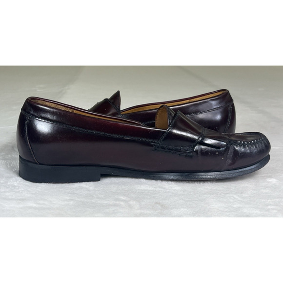 Cole Haan Buckle Leather Kiltie Tassel Slip On Loafer Shoes Mens 9D Burgundy main image 4